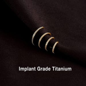 16G/18G/20g Titanium CZ Paved Clicker Hoop Hinged Hoop, Segment Nose Ring, Septum Clicker Ring, Hoop Earring, Cartilage hoops, Gold hoop