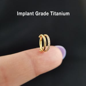 16G/18G/20g Titanium Double Hinge Hoop, Hinged Segment Nose Ring, Tragus Clicker Ring, Hoop Earring, Cartilage hoops, Helix hoop, Nose Hoop