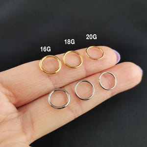 Titanium Hinged Segment Earring hoops, Thin Clicker Ring, Nose Ring, Cartilage piercing, Helix Hoop Earrings, Tiny Hoop Ring20G/18G/16G/14G