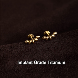 20G/18G/16G Titanium Climber Threadless Push Pin Labret, Cartilage stud, Tragus stud, Helix stud, Conch stud, Nose Stud, Flat Back Stud