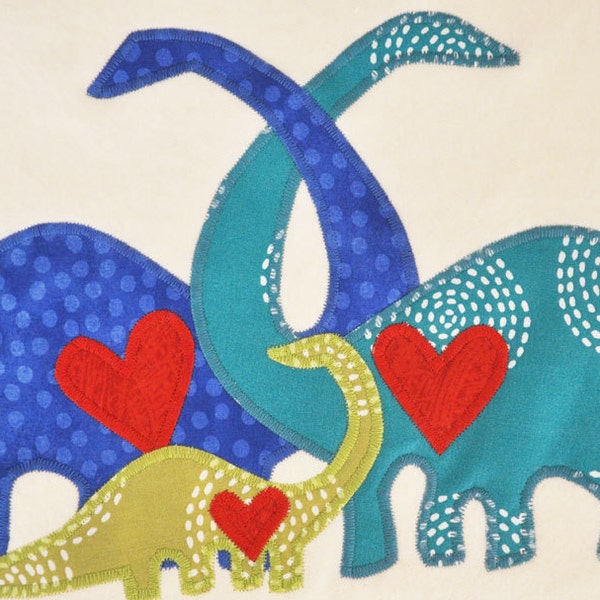 Personalized Organic Baby Blanket with Dinosaurs -- for Baby Boy -- Teal, Blue, Green, Red
