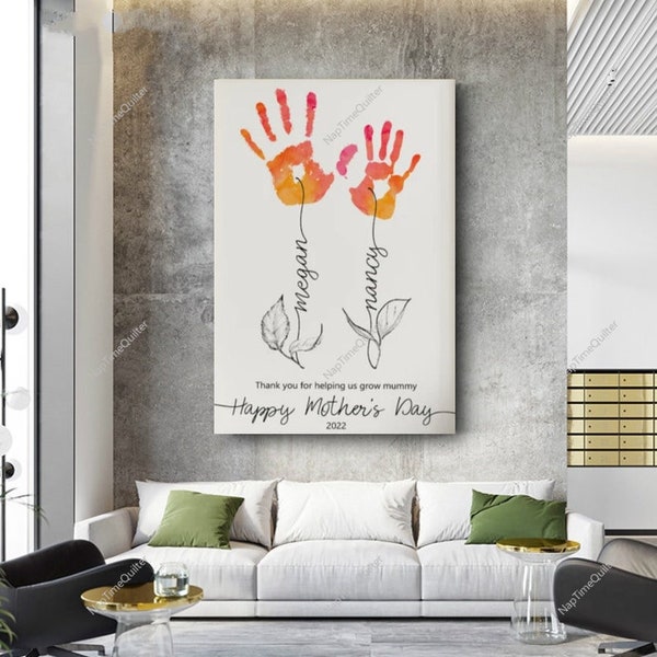 Handprint Flower Canvas Etsy