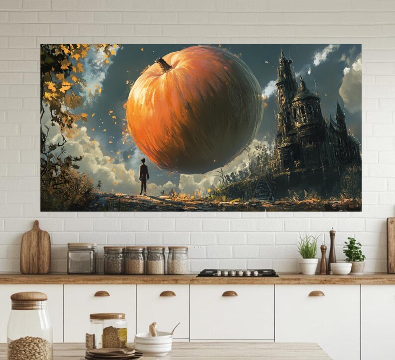 Canvastavla med jättelika pumpaslott från Fantasy bild 4