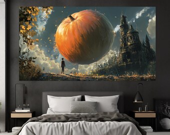Fantasy Giant Pumpkin Castle Canvas Art Print