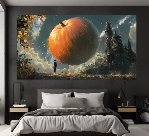Fantasy Giant Pumpkin Castle Canvas Art Print
