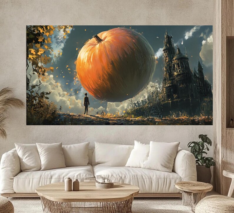 Canvastavla med jättelika pumpaslott från Fantasy bild 5