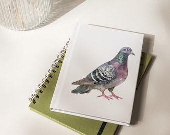 Vintage-Retro Pigeon Journal - Aesthetic Lined Notebook for Writers, Book Lovers, 150 Pages, Tearable Sheets