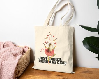 Dance-Inspired Cotton Canvas Tote Bag – Music Lover Gift