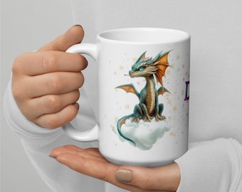 Whimsical Dragon Coffee Mug – Fantasy Book Lover Gift, 15oz