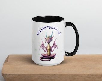 Enlightened-ish Dragon Coffee Mug, Fantasy Book Lover Gift, 15oz