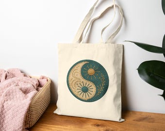 Yin Yang Cotton Canvas Tote Bag – Retro 90s Throwback