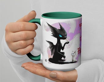 Dragon Coffee Mug, Fantasy Book Lover Gift, 15oz