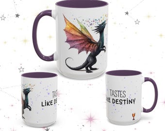 Whimsical Dragon Fantasy Coffee Mug, 15oz Fantasy Book Lovers, Romantasy Readers