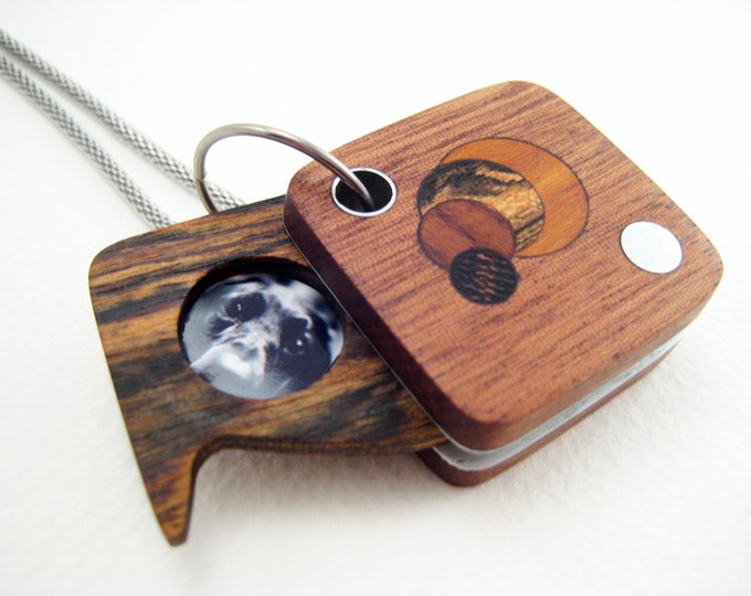 Locket Modern Wood OOAK Handmade Unique Pendant Etsy