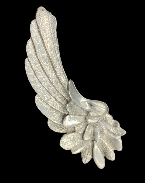 Maurice Milleur Pewter Angel Wing Pendant/Brooch