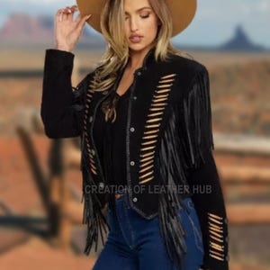 Vintage Suede Fringe Cowgirl Jacket: Beaded Western Boho Coat