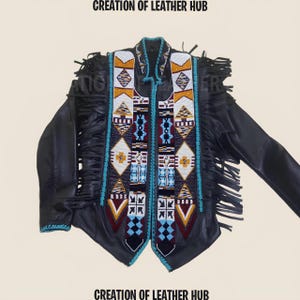 Handmade Beaded Cowhide Leather Fringe Shirt: Plains Indian Regalia
