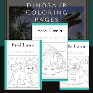 Dinosaur Coloring Pages for Kids | Printable Dinosaur Activity | Fun Dino Coloring Sheets | Instant Download PDF