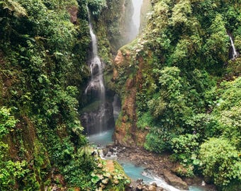 Waterval oase print, Costa Rica fotografie, originele fotografie kunst aan de muur, junglelandschap