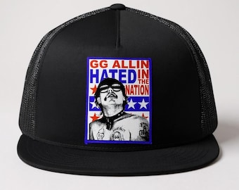 GG Allin Hated in the Nation black punk rock trucker hat