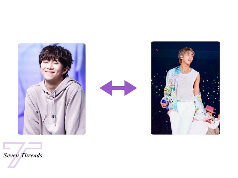 May include: Two photos of a man with dark hair. The first photo shows the man smiling and wearing a light gray hoodie. The second photo shows the man wearing a white tank top and a colorful patterned shirt.