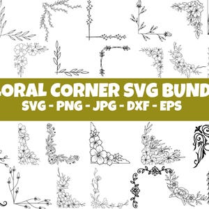 Corner svg Bundle, Corner svg, Floral corner svg files, Decorative Page Corner SVG, Corner Pattern Border Frames Svg, Instant Download