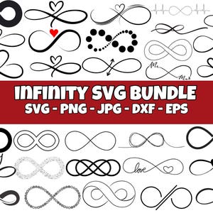 Infinity Symbol SVG, Infinity PNG Bundle, Infinity Clipart, Infinity SVG Cut Files for Cricut, Infinity Silhouette, Infinity Heart Svg
