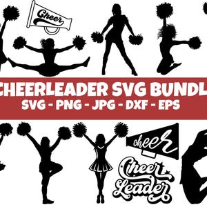 Pakiet Cheerleader SVG, Pakiet Cheerleader PNG, Clipart Cheerleader, Pliki Cheerleader SVG Cut dla Cricut, Cheer SVG, Cheerleading SVG
