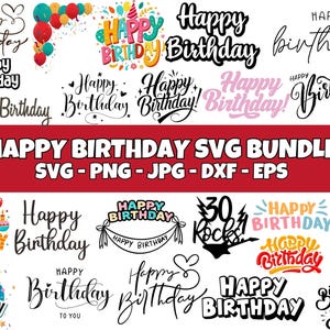 Happy Birthday SVG Bundle, Happy Birthday Drucke, Bunte Geburtstag Designs, Geburtstag Shirt SVG, Happy Birthday Boy/Girl, Geburtstag svg
