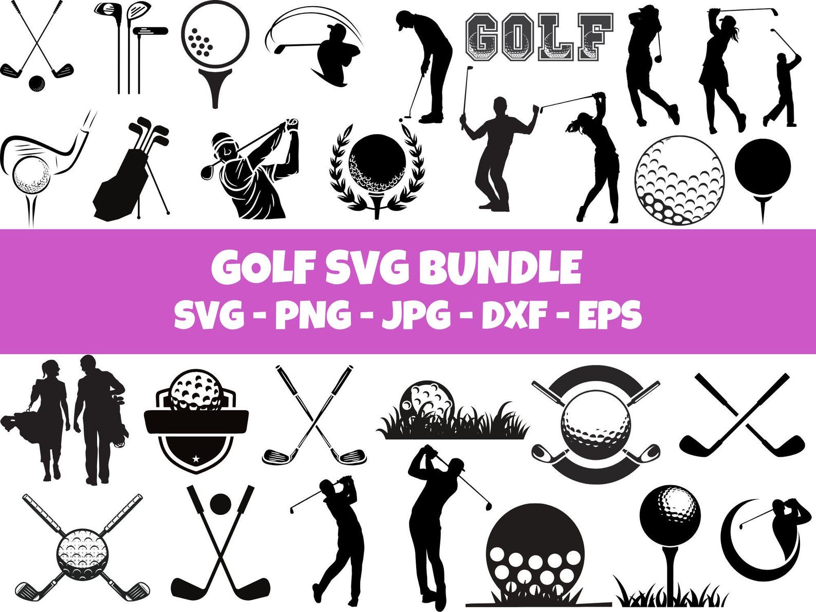 Golf Svg Bundle, Golf Clipart, Golf Split Monogram Svg, Golf Name Frame ...