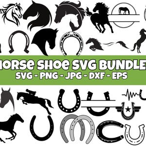 Horse Shoe SVG Bundle, Horse Shoe PNG Bundle, Horse Shoe Clipart, Horse Shoe SVG Cut Files for Cricut, Horse Shoe Silhouette, Horseshoe Svg