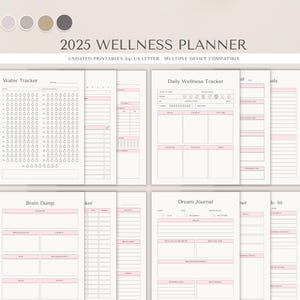 Wellness Planner – Self-Care Journal, Habit Tracker, Mental Health & Fitness Organizer – Digital Download