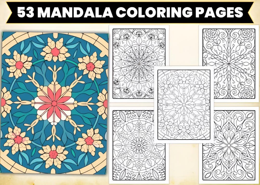 Stress Relief Mandala Coloring Pages for Adults and Kids - Etsy
