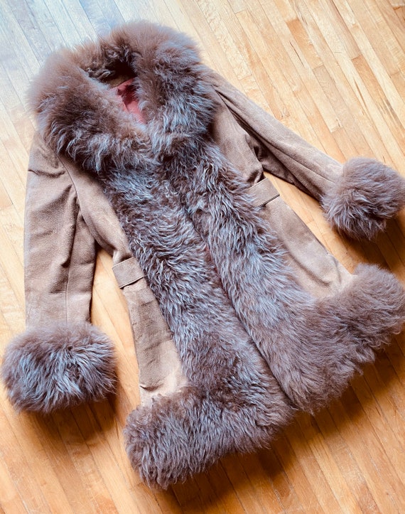 Vintage SHEARLING COAT 1970s 70s Penny Lane Almost