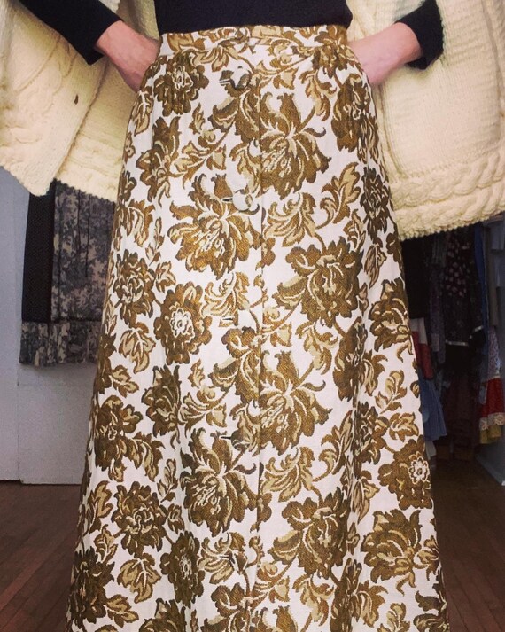 1960s NELLY de GRAB SKIRT Heavy Woven Tapestry Vic