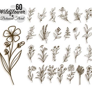 Wildflower Bouquet SVG Bundle: Laser Cut Floral Designs (Digital Download)
