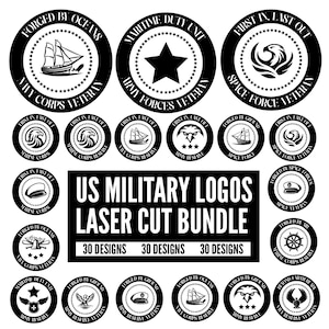 American Military Logos Laser Engraving PNG Bundle, US Military Logos Bundle, Army Svg, Navy Svg, Air Force, Coast Guard Svg, Patriotic Svg