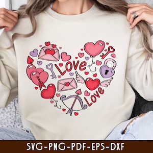Love Heart SVG Bundle: Valentine&#39;s Day, Wedding, Anniversary (Digital Download)