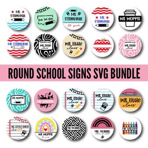 School Sign SVG Bundle: Teacher Door Hanger, Classroom Decor (Digital Download