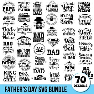 Pacote SVG para o Dia dos Pais, Vida de Pai SVG, 70 Designs, Pai Engraçado PNG, Papa SVG, Papai SVG, Família SVG, Jpg, PDF, Dxf, EPS, PNG, Arquivos Cricut