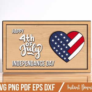 American Flag Laser Cut File: 4th of July SVG Design (Digital Download)