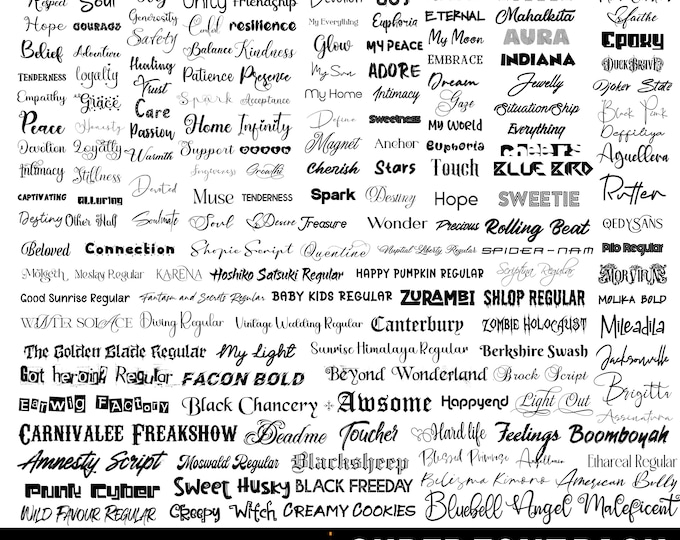 Ultimate Font Bundle :2500+ TTF & SVG Fonts for Cricut, Canva ...