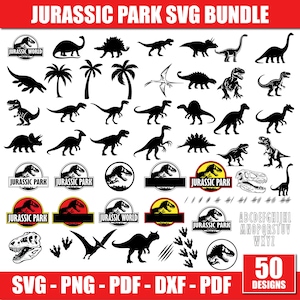 Dinosaur SVG Bundle, Jurassic Park SVG Bundle, Jurassic Park Clipart, Jurassic Font SVG, Dinosaur Svg Cricut, Dinosaur T-rex Svg, World Park