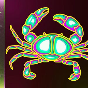 Krabbe Laser Schnitt, Multilayer Projekte, Meereskreatur SVG, Meerestier Kunst, Glowforge Design, CNC Handwerk, Digitaler Download cdr eps dwg ai dxf