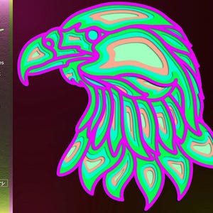 Eagle Head Layered, Wild Bird SVG, Laser Cut Wood, 3D Papercut Template, Glowforge Crafs, Xtool Design, Instant Download