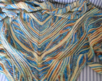 Hand Knit Butterfly Design shawl