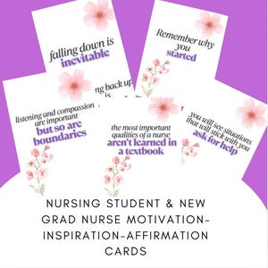 Cartes de motivation, d'inspiration et d'affirmation pour les étudiantes en sciences infirmières et les nouvelles diplômées en sciences infirmières