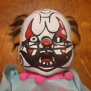 Creepy/Weird/Horror Black and Orange Haired Clown Doll