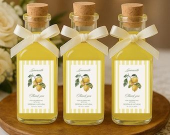 Limoncello Favor Tags – Printable Canva Labels for Weddings, Bridal Showers & Special Events, Thank You Tags