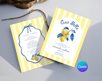 Invitación e itinerario para despedida de soltera en Amalfi (digital)